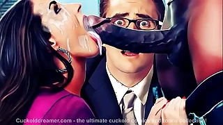 BBC Slut Hotwife Dark-skinned Cock Worship Interracial Cuckold Cartoons