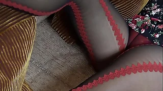 Monica sexy red and insidious pantyhose advance showing full membrane at latinapantyhose&period;tv