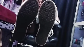 Anime girl POV sneakers and arms domination