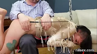 Unusual girl was brought in anus asylum for bitter treatment