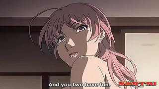 Hentai tenant fucks hot redhead and landlord