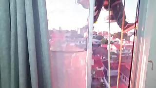 Penetrating my stepdaughter's ass when suddenly a window cleaner appears and catches us having sex&period; She got very nervous but got too excited and we continued fucking&period; Casual voyeur moment&period; Stepdad opens the curtains so the cleane