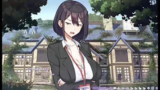 Summer Clover &lbrack; Bordello HENTAI GAME &rsqb; Ep&period;25 Nylon stockings FOOTJOB in the LIBRARY &excl;