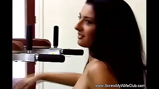 Smarting Hair Pitch-dark Swinger Threesome