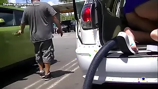 Hot Latina Exhibitionist Wife Nikki Brazil Car Wash Upskirt Glittering Voyeur Tease&excl; voyeurchamp&period;com