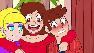 Gravity Falls Parody Cartoon Porn &lpar;Part 1&rpar;&colon; Pussy Licking and Cowgirl Dick Riding