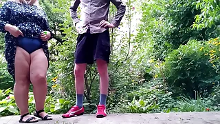 My adult mother-in-law pees straight up and down