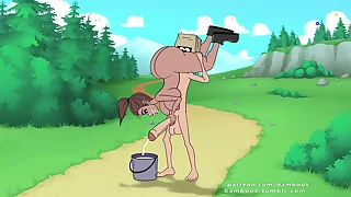 Cartoon girl jerk retire from and sucks big cock