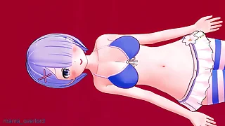 Rem wearing bikini and high socks
