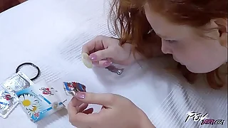 Redhead Amateur's Cunt Soaking with Pussy Crempie