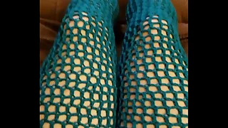 Full Length Leggings Teal Crochet