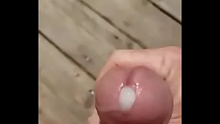 Me Cumming outside